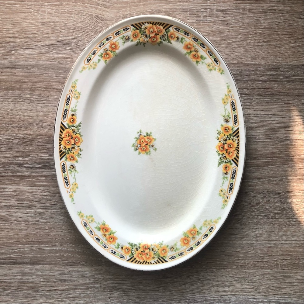 15” Edwin Knowles china vintage serving platter